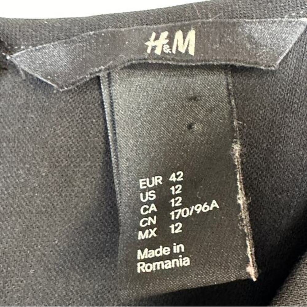H&M Peplum Black dress Sleeveless Sz 12 - Picture 5 of 9